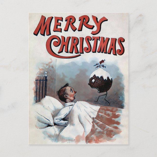 Vintage Viktorianische Weihnachtspostkarte Postkarte (Vorderseite)