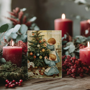 Vintage viktorianische Weihnachtspostkarte Postkarte
