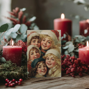 Vintage viktorianische Weihnachtspostkarte Postkarte