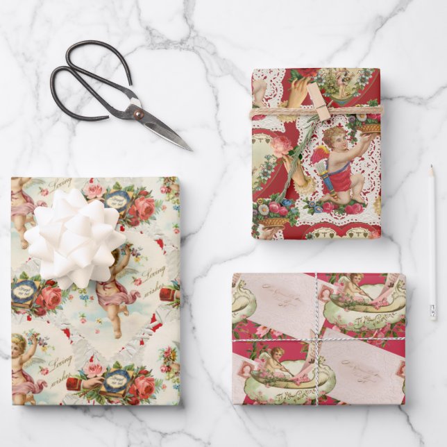 Vintage Viktorianische Werte Geschenkpapier Set (Vorderseite)