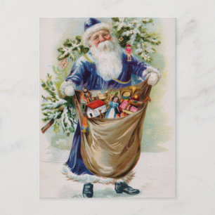Vintage viktorianischer Weihnachtsmann Feiertagspostkarte