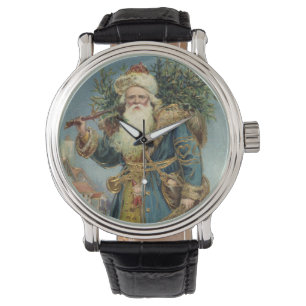 Vintage viktorianischer Weihnachtsmann mit Weihnac Armbanduhr