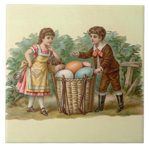 Vintage viktorianisches Ostern Fliese