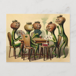 Vintage viktorianisches Zwiebelkartenspiel Postkarte