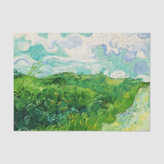 Vintage Vincent Van Gogh Green Wheat Fields Seidenpapier (Vorderseite)