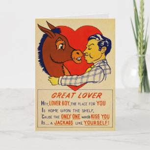 Vintage Vinegar Jackass Valentines Card Feiertagskarte