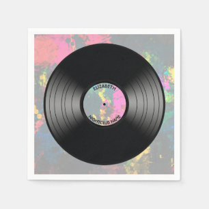 Vintage Vinyl Music Record Diskothek oder Tanzfäch Serviette
