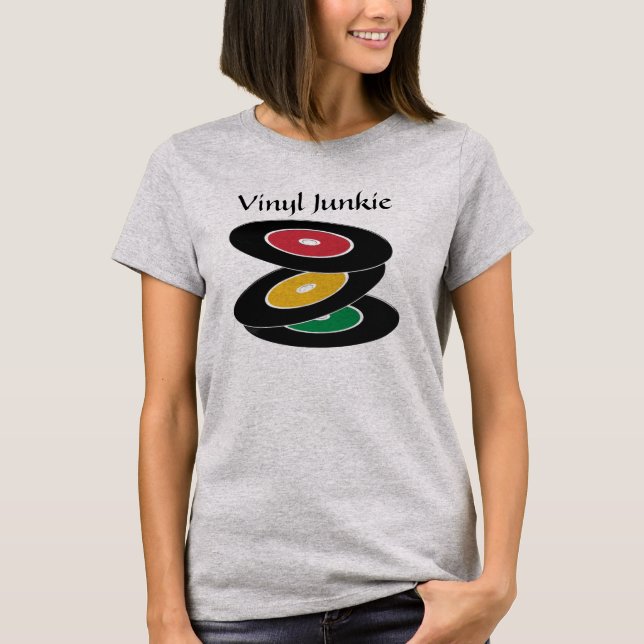 Vintage Vinyl Platten Design T - Shirt (Vorderseite)