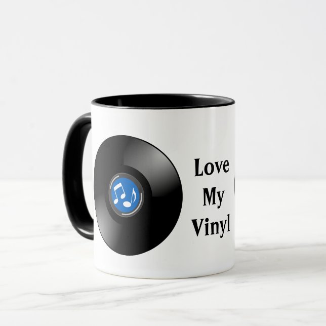 Vintage Vinyl Platten Design-Tasse Tasse (Vorderseite Links)
