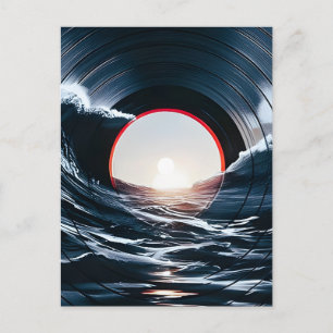 Vintage-Vinyl-Surf-Welle Ozean Retro-Musik Feiertagspostkarte