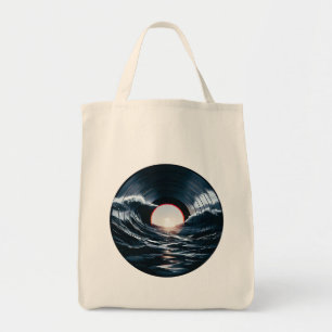 Vintage-Vinyl-Surf-Welle Ozean Retro-Musik Tragetasche
