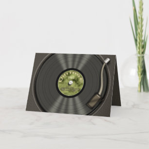 Vintage Vinylaufzeichnung (Grün) Karte