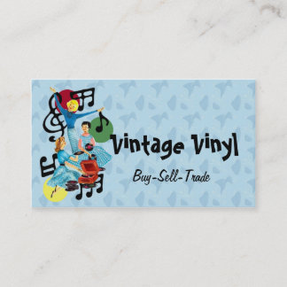 Vintage Vinylaufzeichnungs-Geschäfts-Karte Visitenkarte