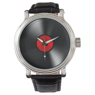Vintage Vinylaufzeichnungs-Uhr Armbanduhr