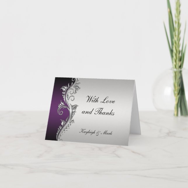 Vintage Violet Noir Argent Merci (Devant)