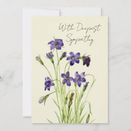 Vintage Violets de pleurs Carte de Sympathie Flora