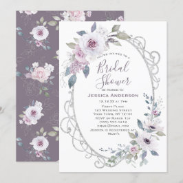 Vintage Violett-Rose Silver Brautparty Einladung