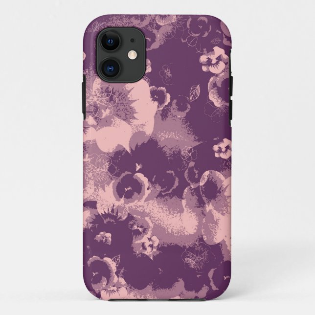 Vintage violette Blume Case-Mate iPhone Hülle (Rückseite)