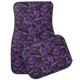 Vintage violette Ledermatte Autofußmatte