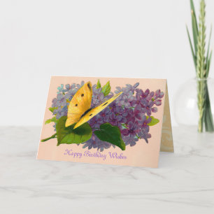 Vintage Violetten und Schmetterlinge Karte