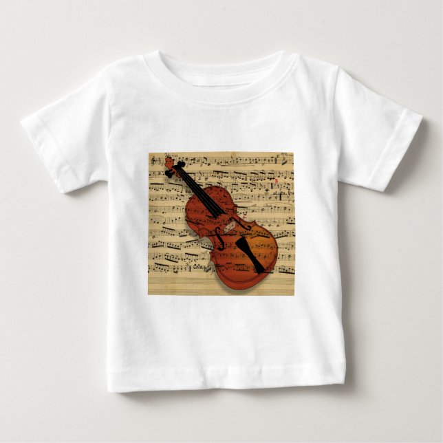 Vintage Violine Baby T-shirt (Vorderseite)