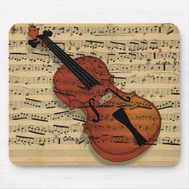 Vintage-Violinmusik Mousepad (Vorne)