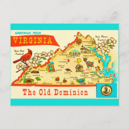 Vintage Virginia-Karte Postkarte