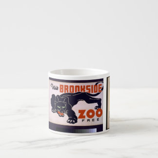 Vintage "Visit Zoo" WPA Kunst Espressotasse