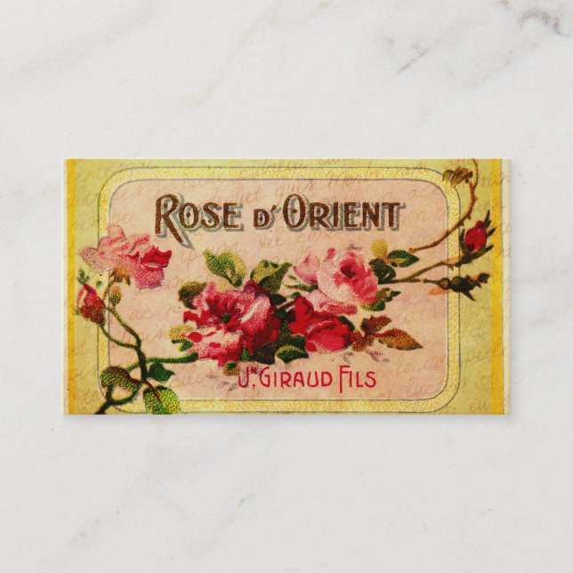 Vintage Visitenkarte für französische Rose (Vorderseite)