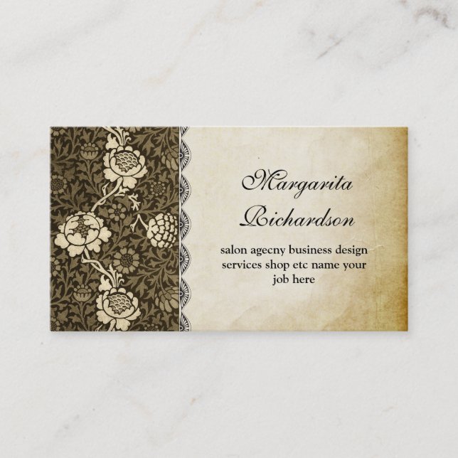 Vintage Visitenkarten aus alten Papiermustern Visitenkarte (Vorderseite)