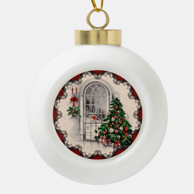 Vintage Vitrine de Noël Ornement (Devant)