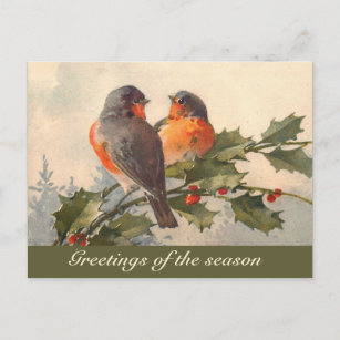 Vintage Vögel auf der Postkarte