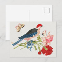 Vintage Vögel, Blume und Schmetterlinge aus dem 18
