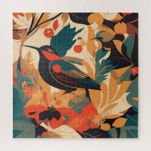 Vintage Vogel Blumen Blätter #2
