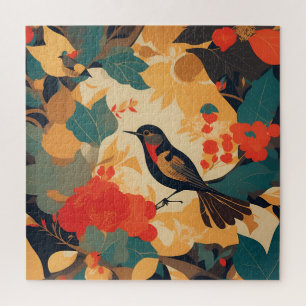 Vintage Vogel Blumenblätter