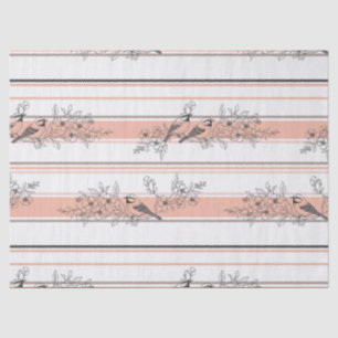 Vintage-Vogel-Blüten-Toile-Streifen (12) Seidenpapier