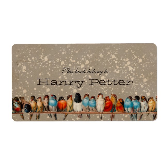 Vintage Vögel Buchzeichen (Vorne)