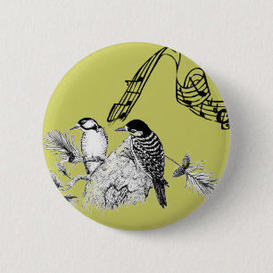Vintage Vögel Button