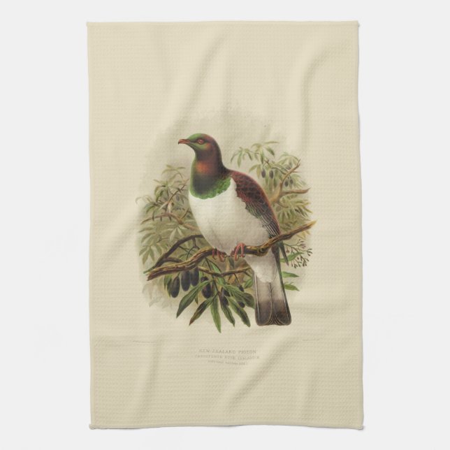 Vintage Vögel der Wissenschafts-NZ - Kereru Handtuch (Vertikal)