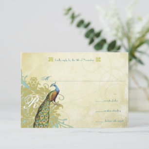 Vintage Vögel Lagoon Endive Age Damask UAWG RSVP Karte