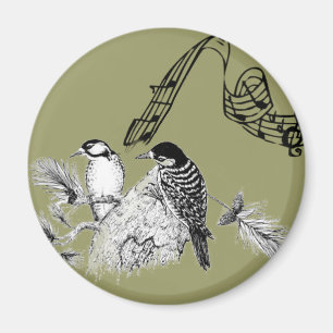 Vintage Vögel Magnet