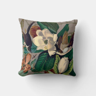Vintage Vögel mit Magnolia-Kissen Kissen