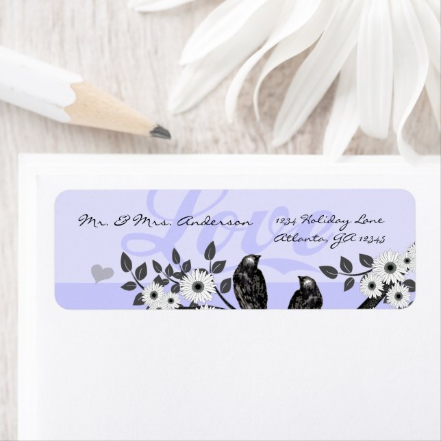 Vintage Vögel Musical Lilac-Adresse (Insitu)