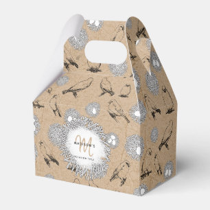 Vintage Vögel & Nest Rustikale Kraft Brown Geschenkschachtel