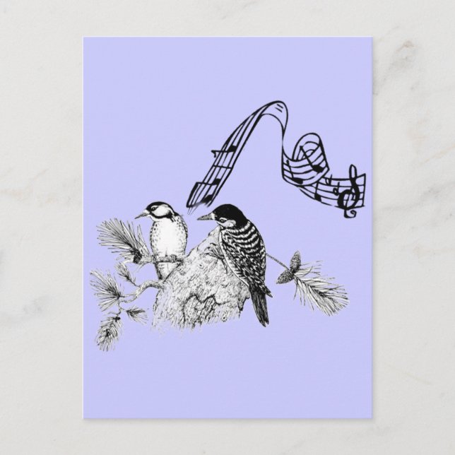 Vintage Vögel Postkarte (Vorderseite)