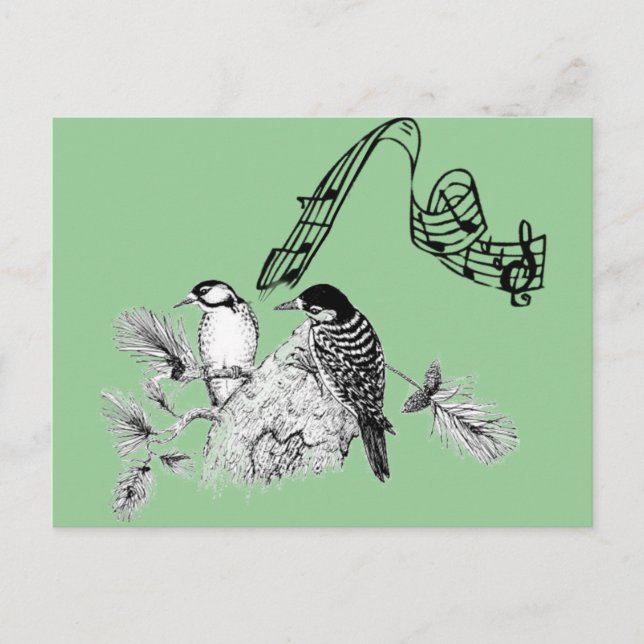 Vintage Vögel Postkarte (Vorderseite)