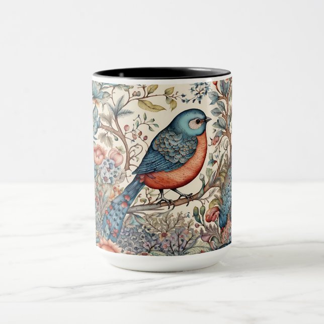 Vintage Vögel - Skandinavien Tasse (Zentrum)
