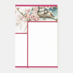 Vintage Vögel und Blume 1a Post-it Klebezettel