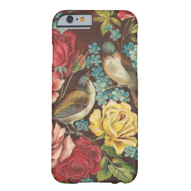 Vintage Vögel und Blumen Case-Mate iPhone Hülle (Rückseite)