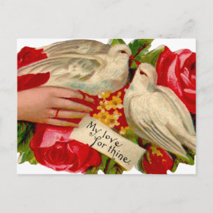 Vintage Vögel Viktorianische Liebe Taube Klassisch Postkarte